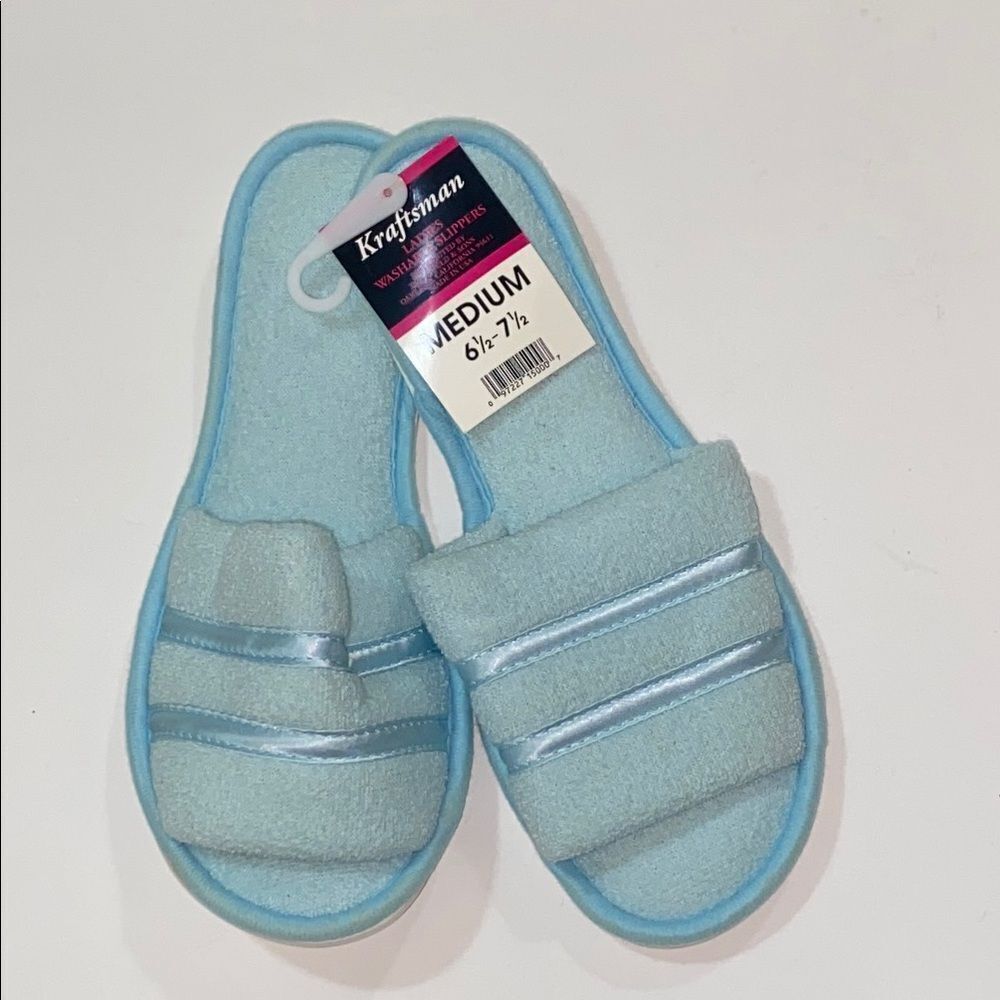 Kraftsman Women's Blue Slippers Made In USA Size Medium 6.5 7.5